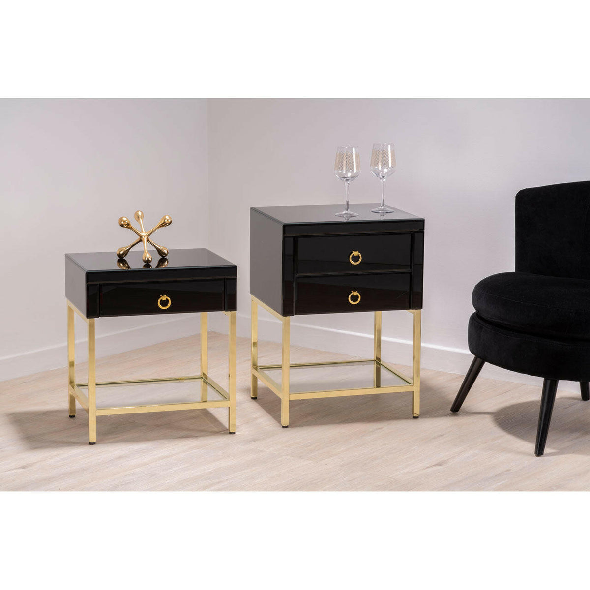 Kensington Townhouse Gold Finish Side Table.