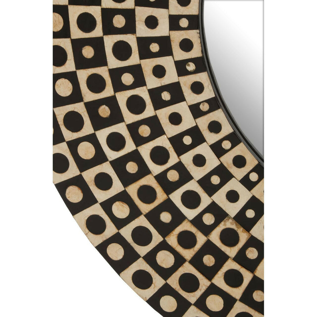 Palu Square Hole Black And Gold Wall Mirror.