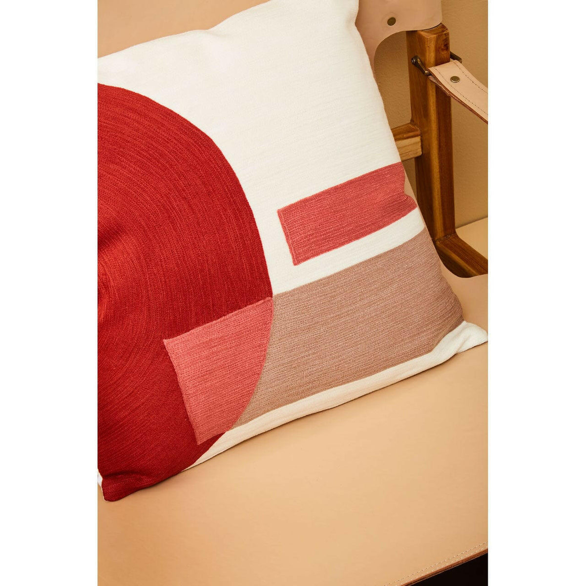 Bosie Ozella Red And White Tonal Cushion.