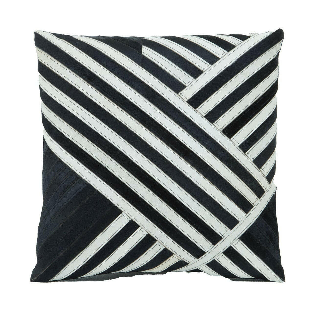 Safira Black And White Suede Cushion.