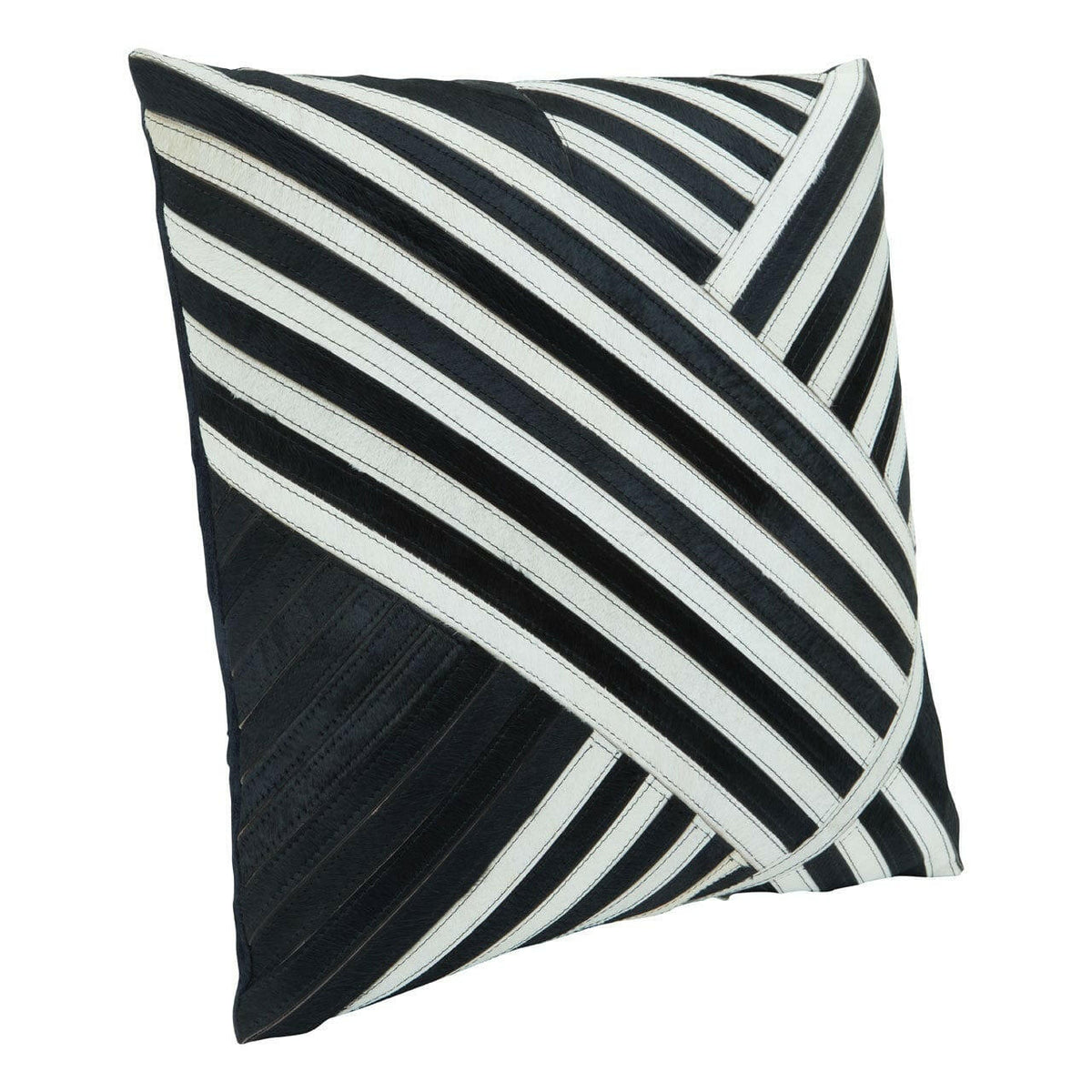 Safira Black And White Suede Cushion.
