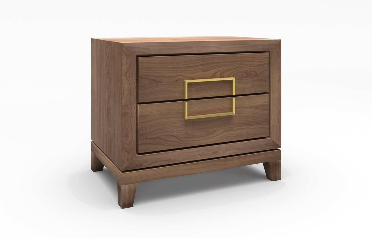 Walnut Lucca Bedside Cabinet with 2-Drawers.