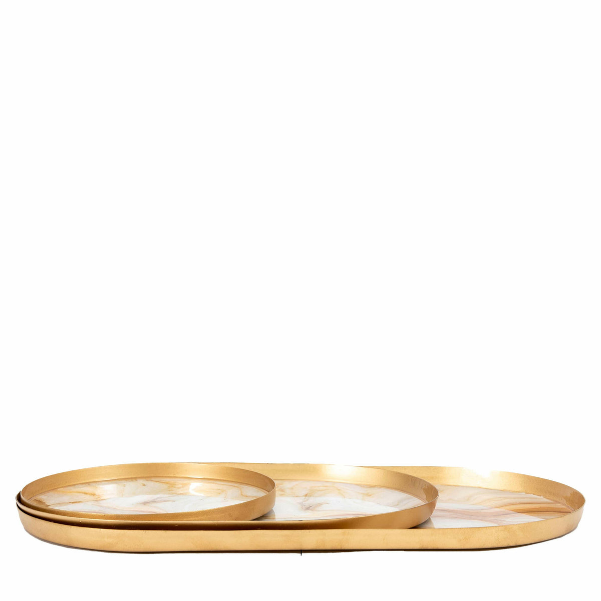 Abergavenny Round Marbled Tray (Set of 3).