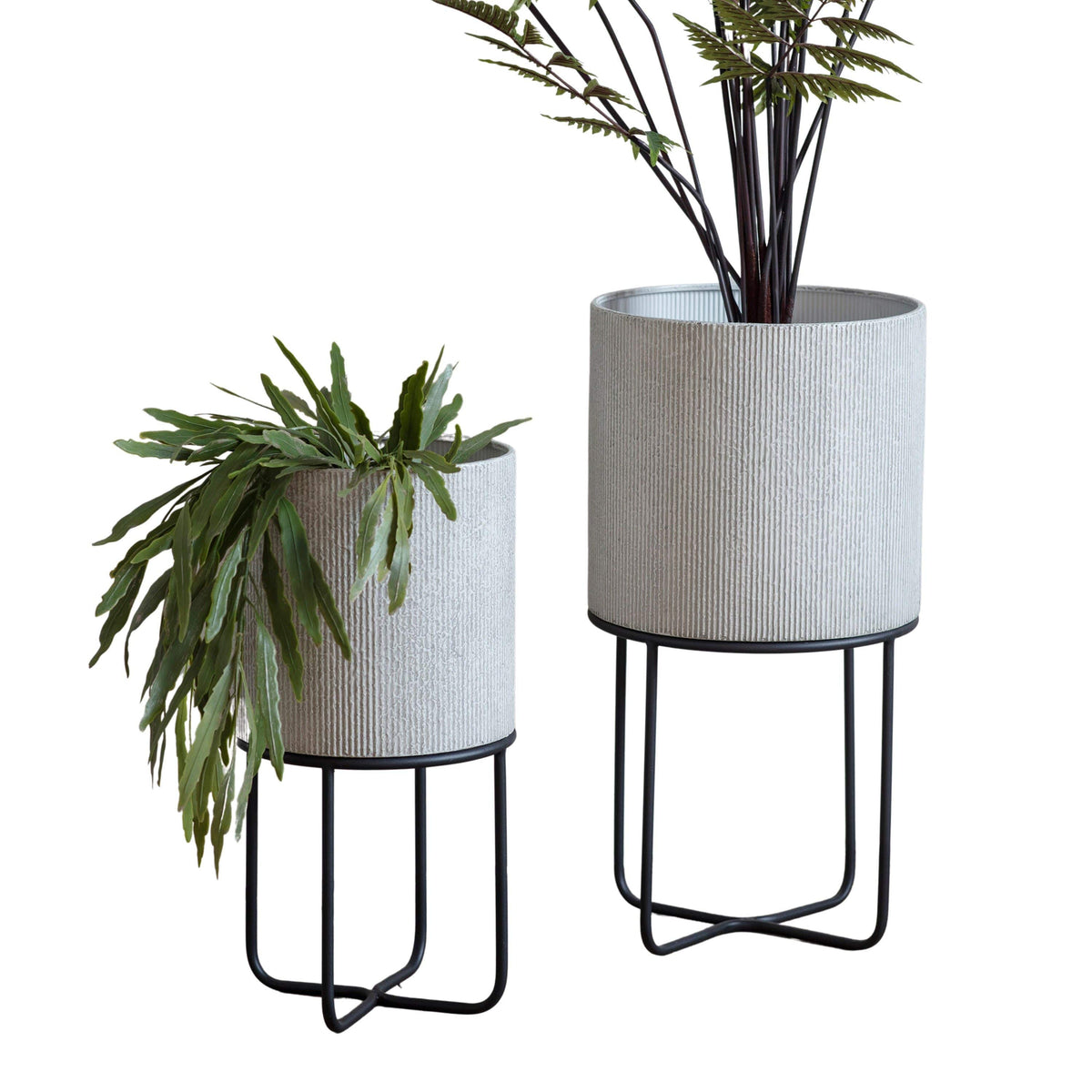 Bromyard Metal Planter Set of 2 White | OUTLET.