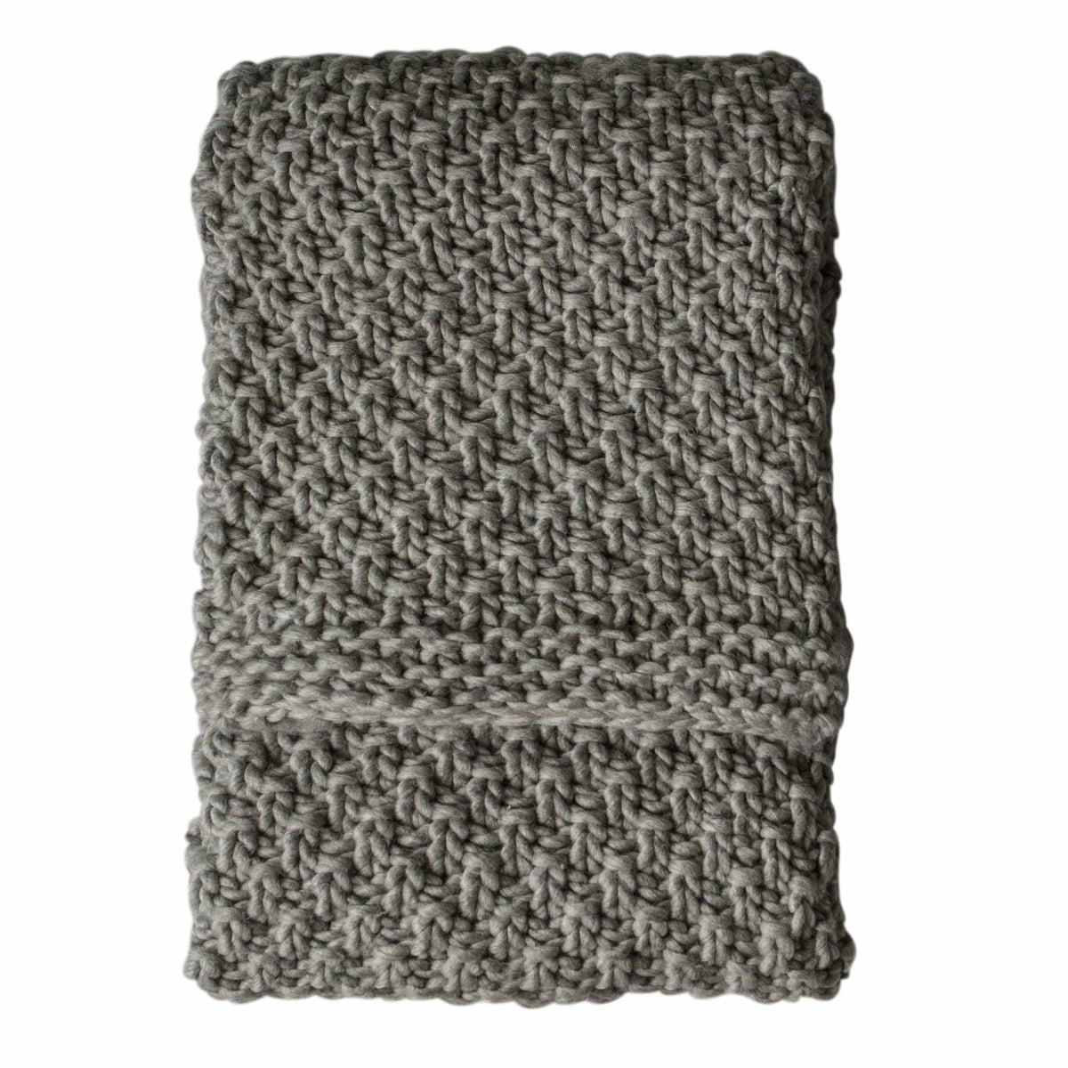 Dubwath Chunky Knitted Throw Grey.