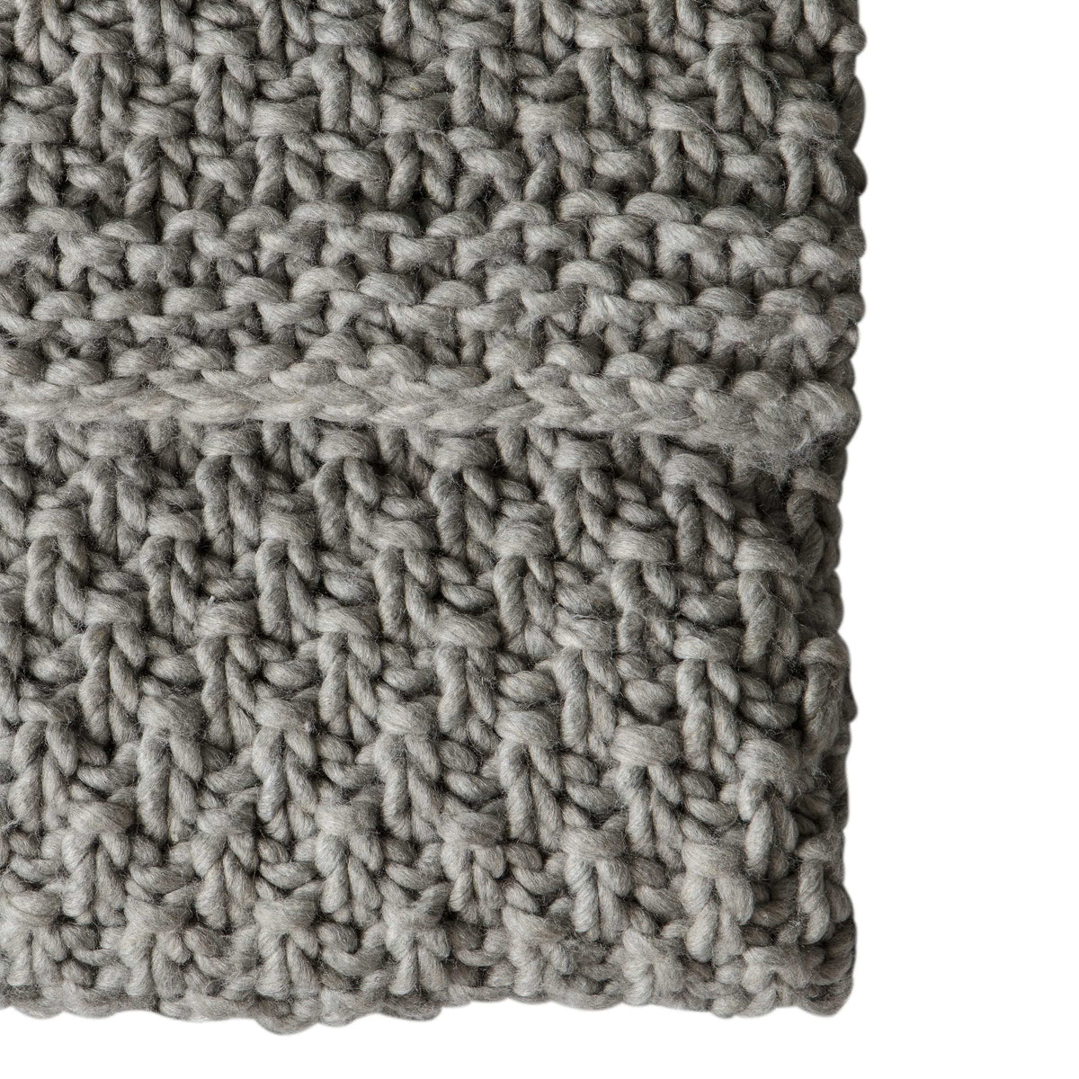 Dubwath Chunky Knitted Throw Grey.