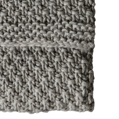 Bodhi Accessories Dubwath Chunky Knitted Throw Grey House of Isabella UK