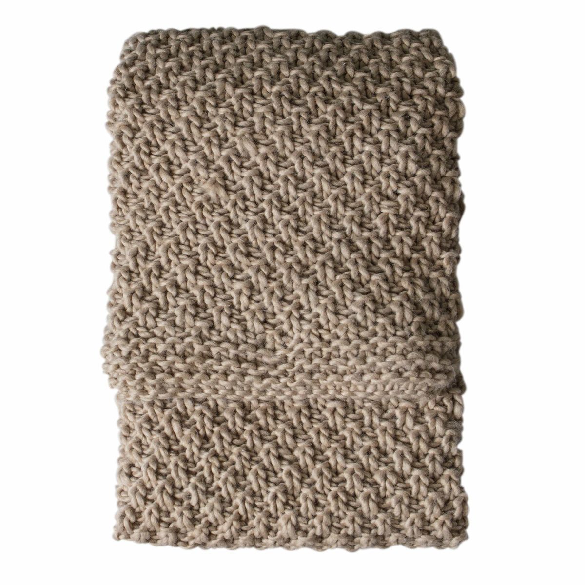 Dubwath Chunky Knitted Throw Oatmeal.
