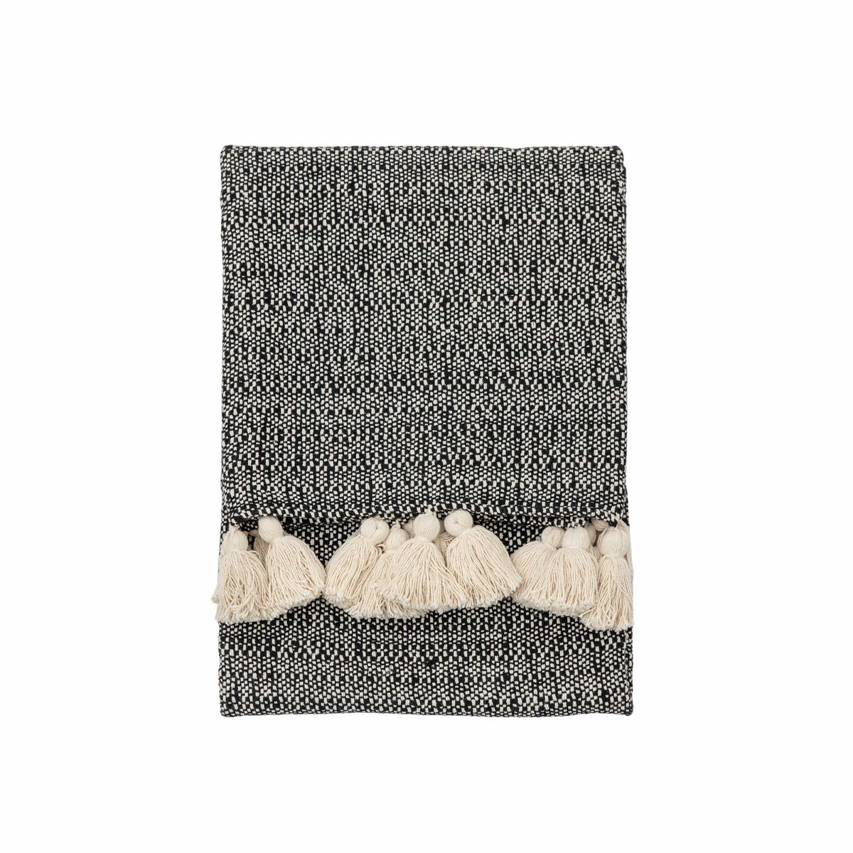 Hockley Throw with Tassels Black.
