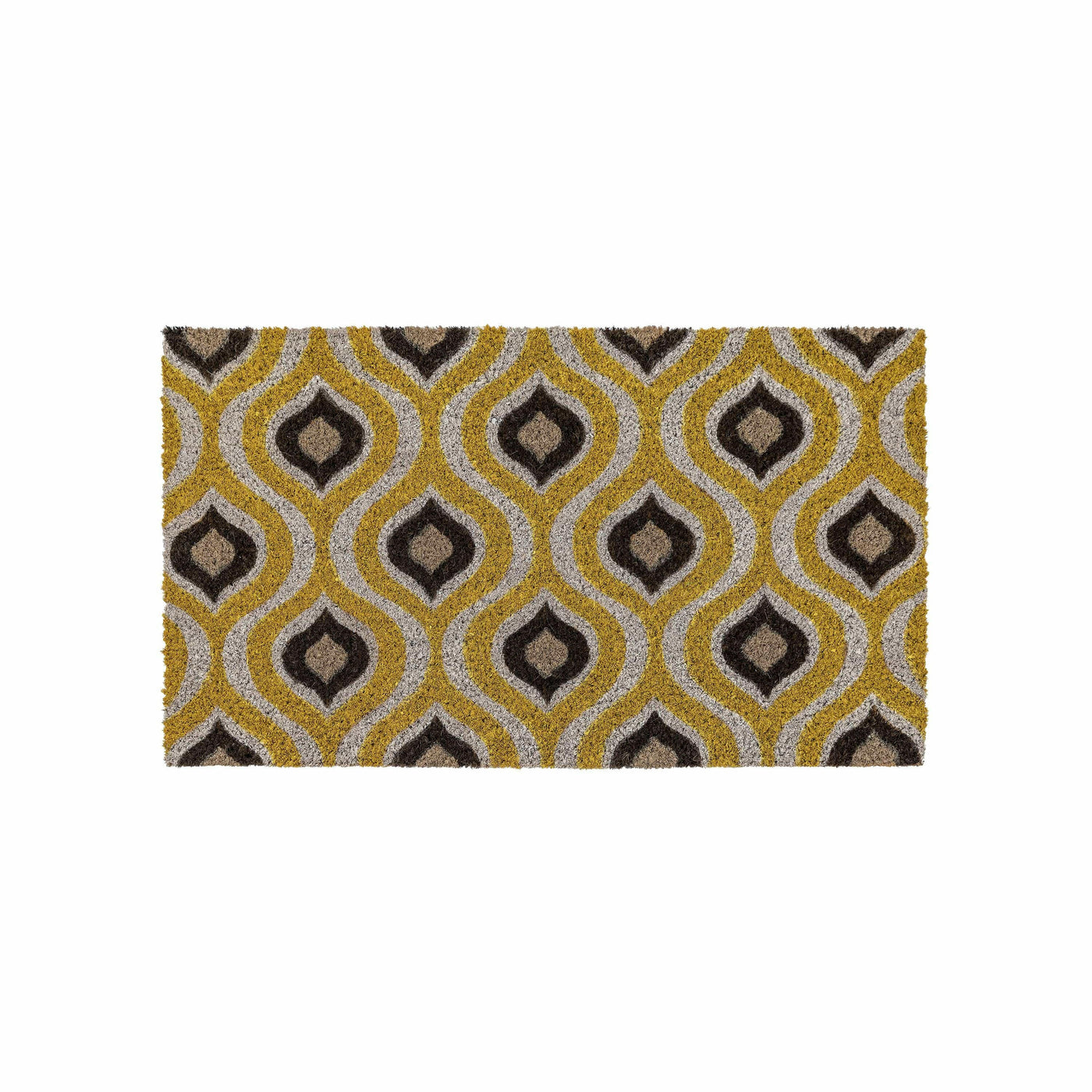 Bodhi Accessories Ikat Coir Doormat Ochre / Natural House of Isabella UK