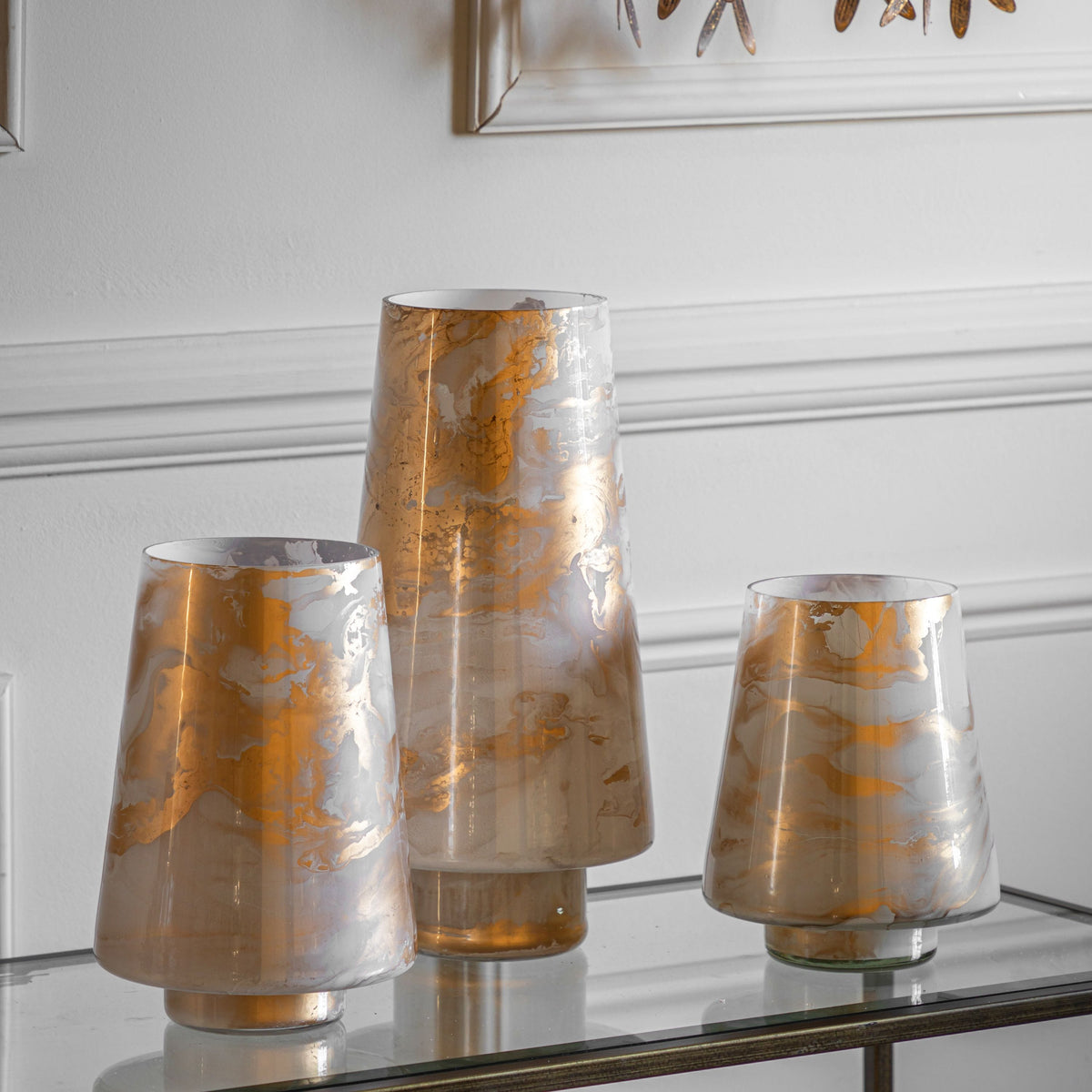 Marbled Hurricane Candle Holder.