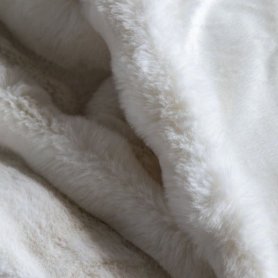 Bodhi Accessories Marshmallow Rabbit Fur Throw Cream House of Isabella UK