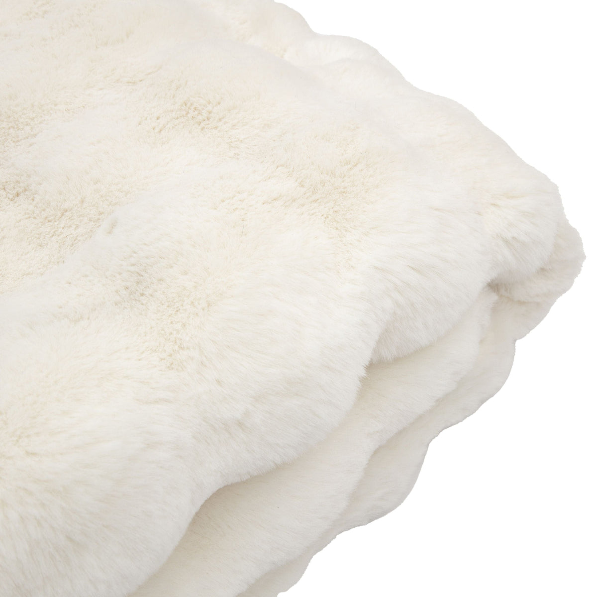 Marshmallow Rabbit Fur Throw Cream.