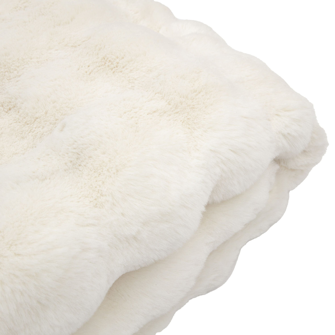 Bodhi Accessories Marshmallow Rabbit Fur Throw Cream House of Isabella UK