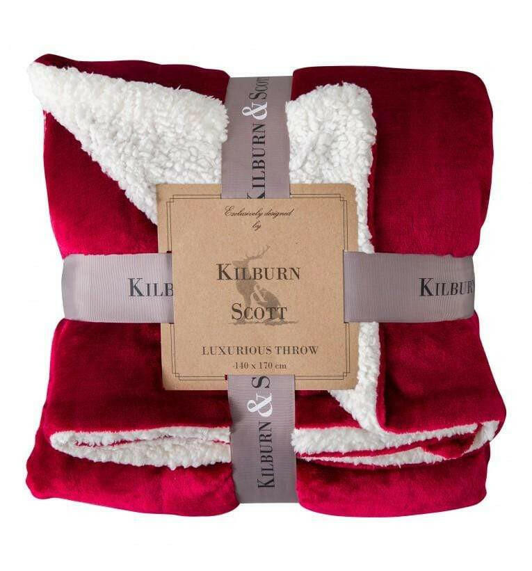 Gleaston Sterling Sherpa Throw Red.