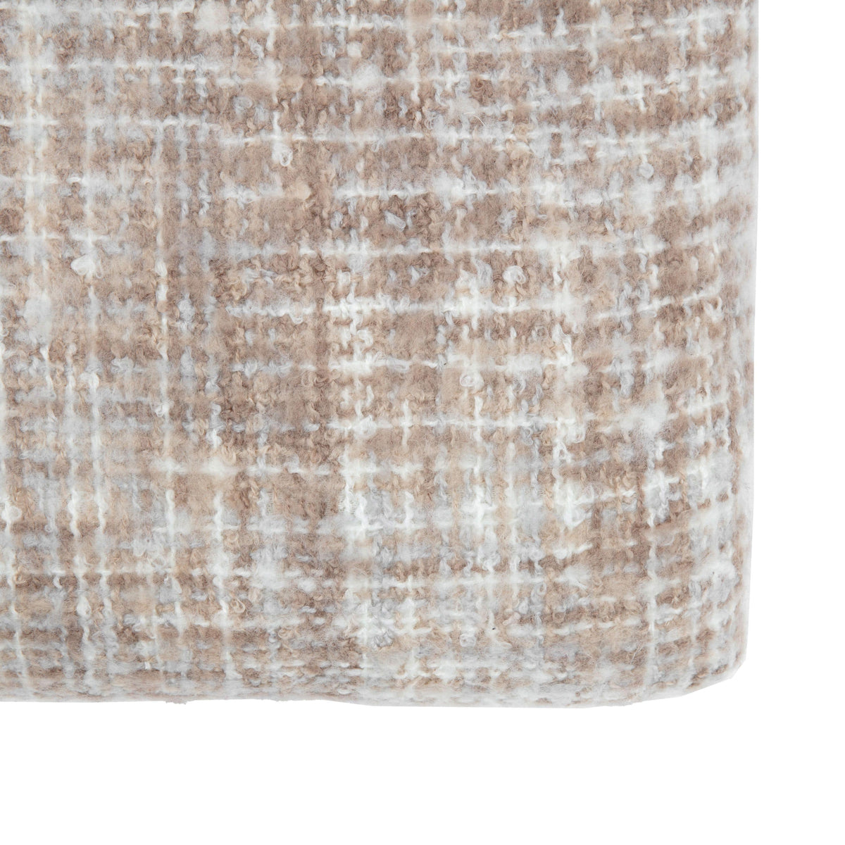 Woven Natural Faux Mohair Sherpa Throw.