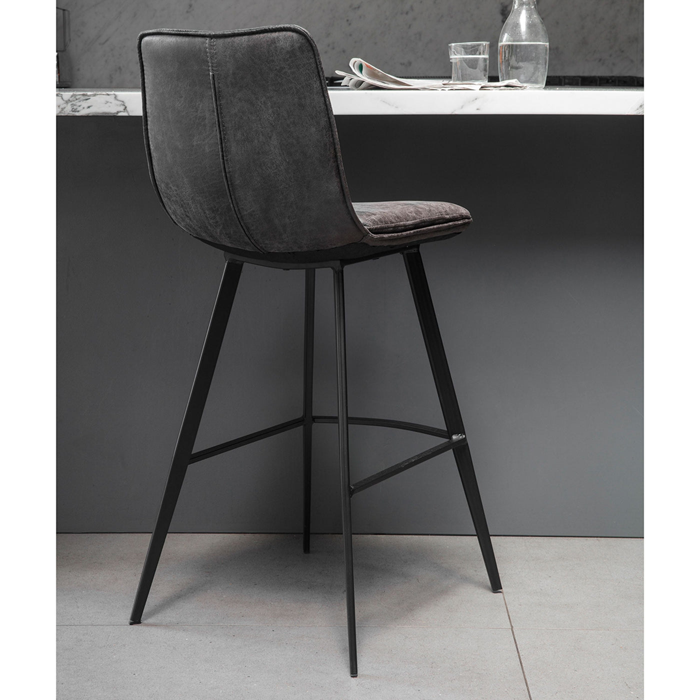 Bodhi Dining Edithmead Grey Stool (2pk) W420 x D600 x H1060mm House of Isabella UK