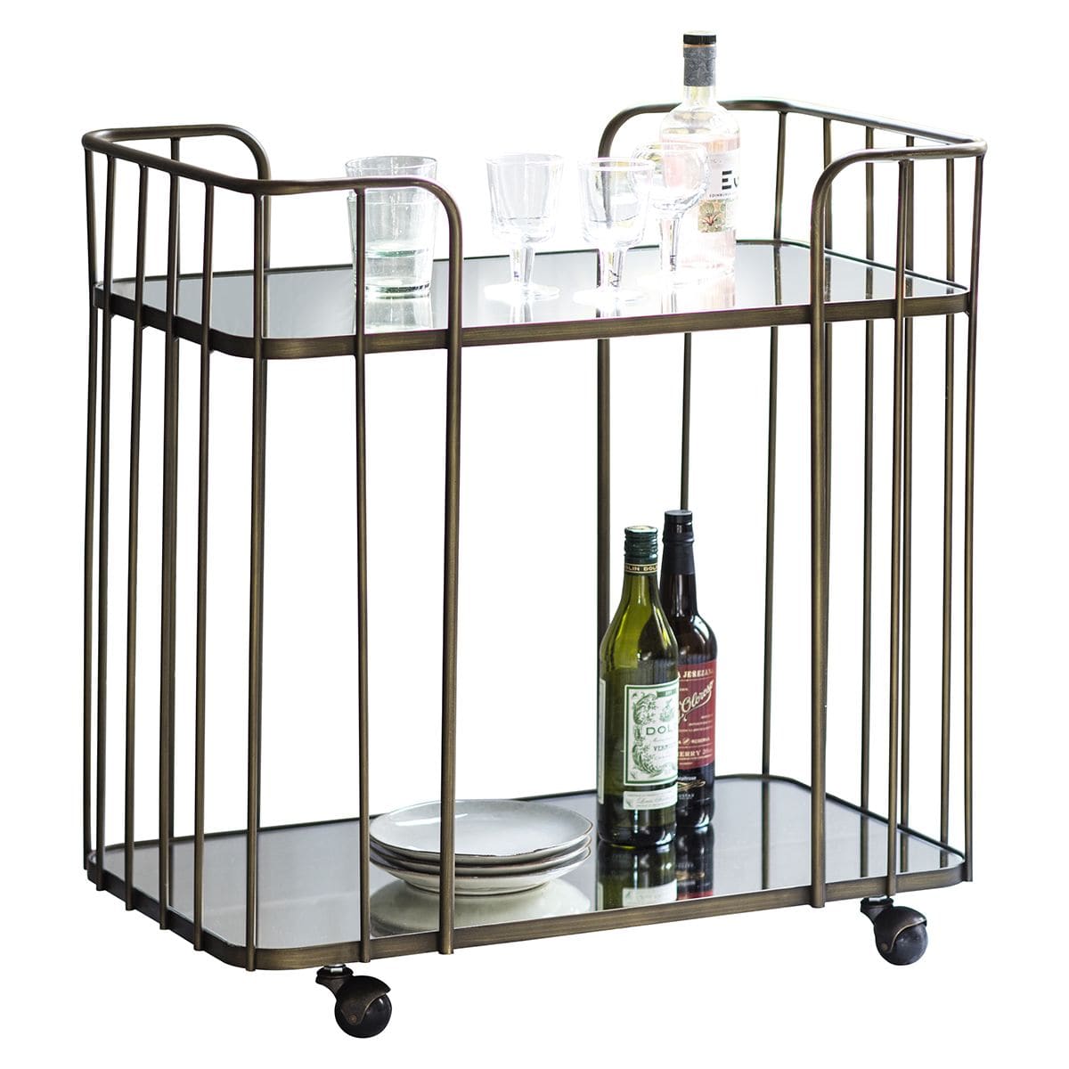 Bodhi Dining Hellesveor Drinks Trolley Bronze W750 x D460 x H790mm House of Isabella UK