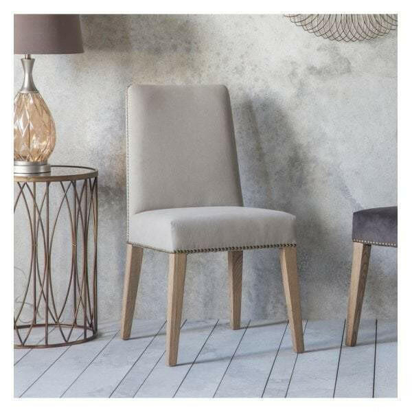 Flookburgh Dining Chair Cement Linen (2pk).