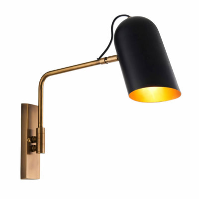 Bodhi Lighting Dunningwell Wall Light Antique Brass and Black House of Isabella UK