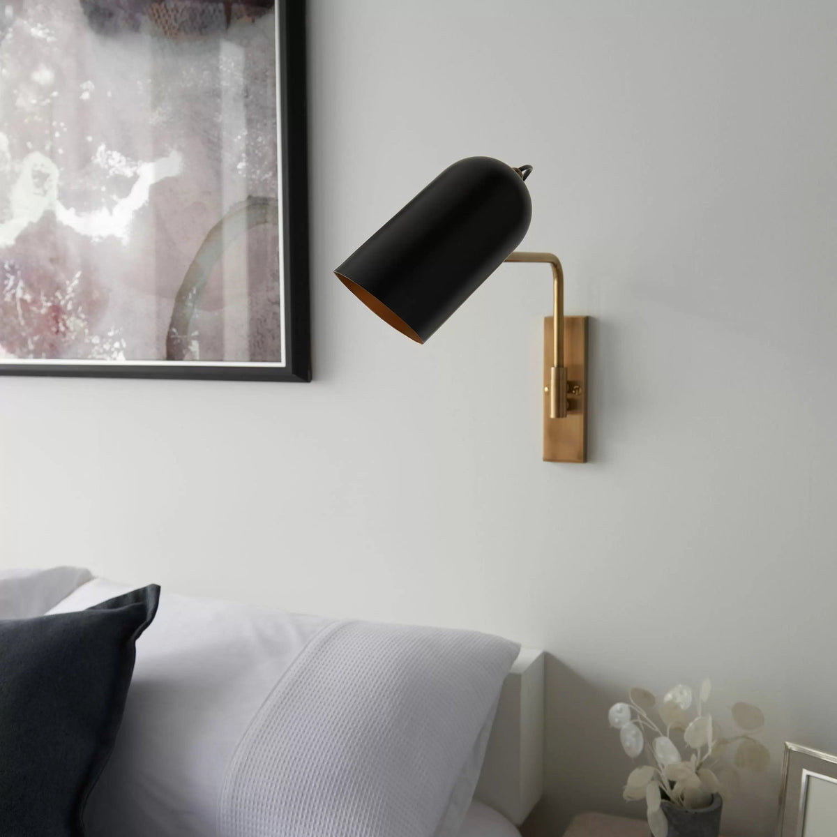 Dunningwell Wall Light Antique Brass and Black.