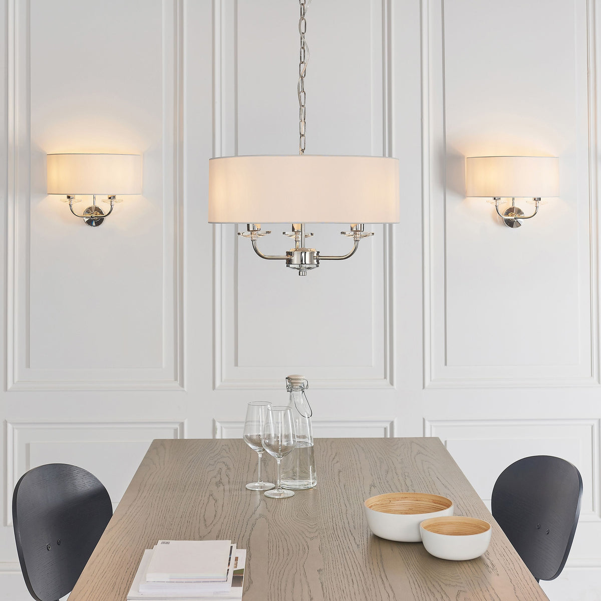 Eaclevedon 3 Pendant Light Bright Nickel.