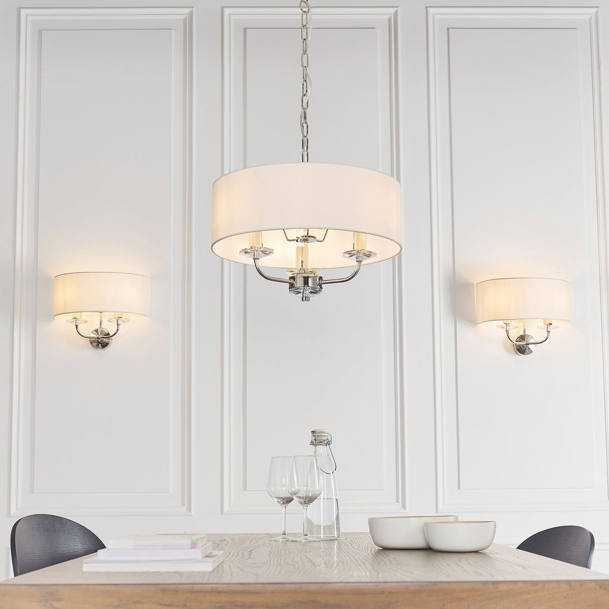 Eaclevedon 3 Pendant Light Bright Nickel.