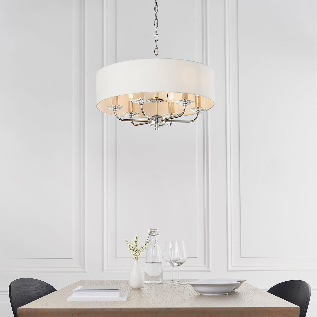 Eaclevedon 6 Pendant Light Bright Nickel.