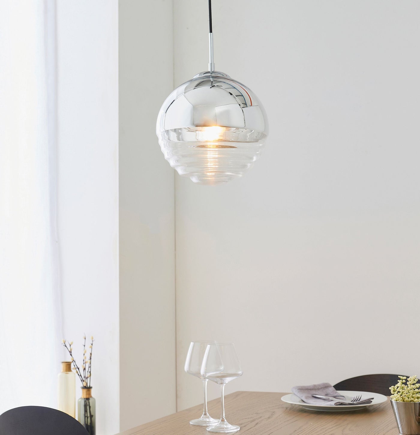 Bodhi Lighting Edlesborough Pendant Light Chrome House of Isabella UK