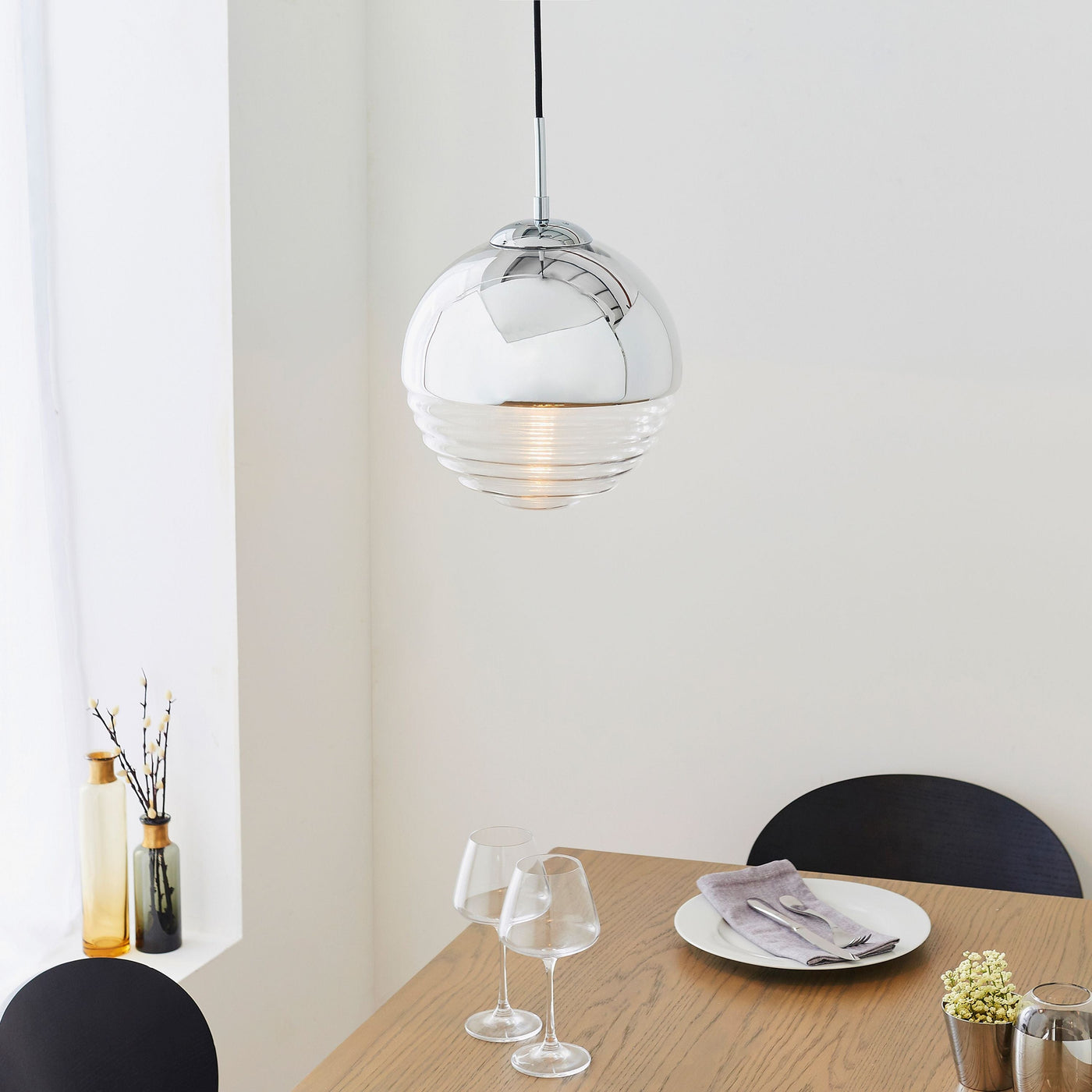 Bodhi Lighting Edlesborough Pendant Light Chrome House of Isabella UK