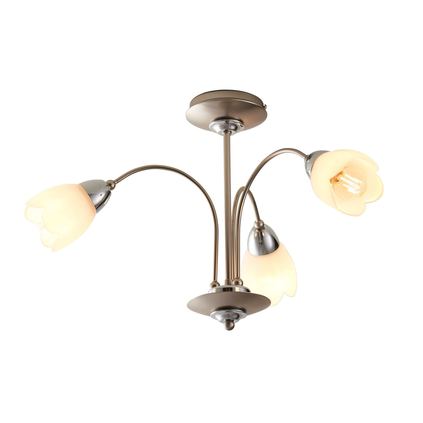 Bodhi Lighting Enniscaven 3 Ceiling Lamp Satin Chrome House of Isabella UK