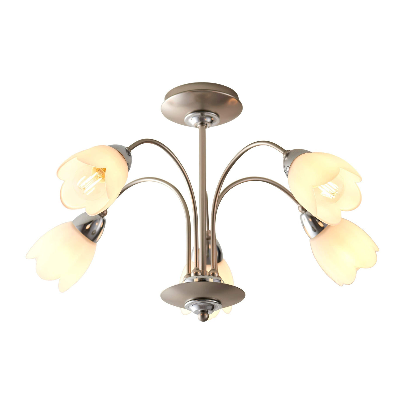 Bodhi Lighting Enniscaven 5 Ceiling Lamp Satin Chrome House of Isabella UK