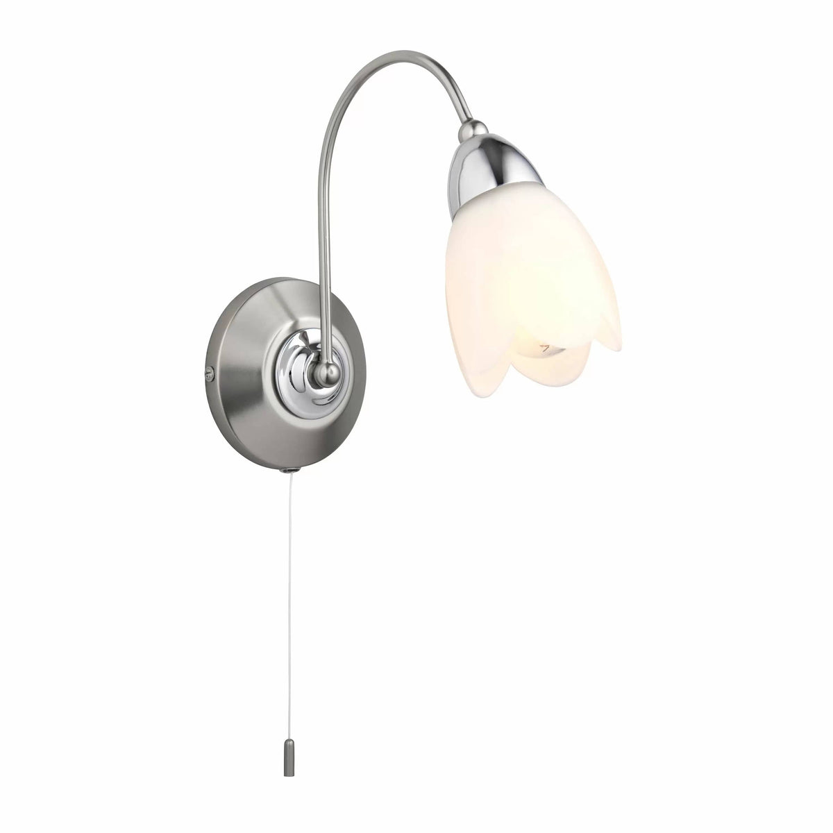 Enniscaven Wall Light Satin Chrome.