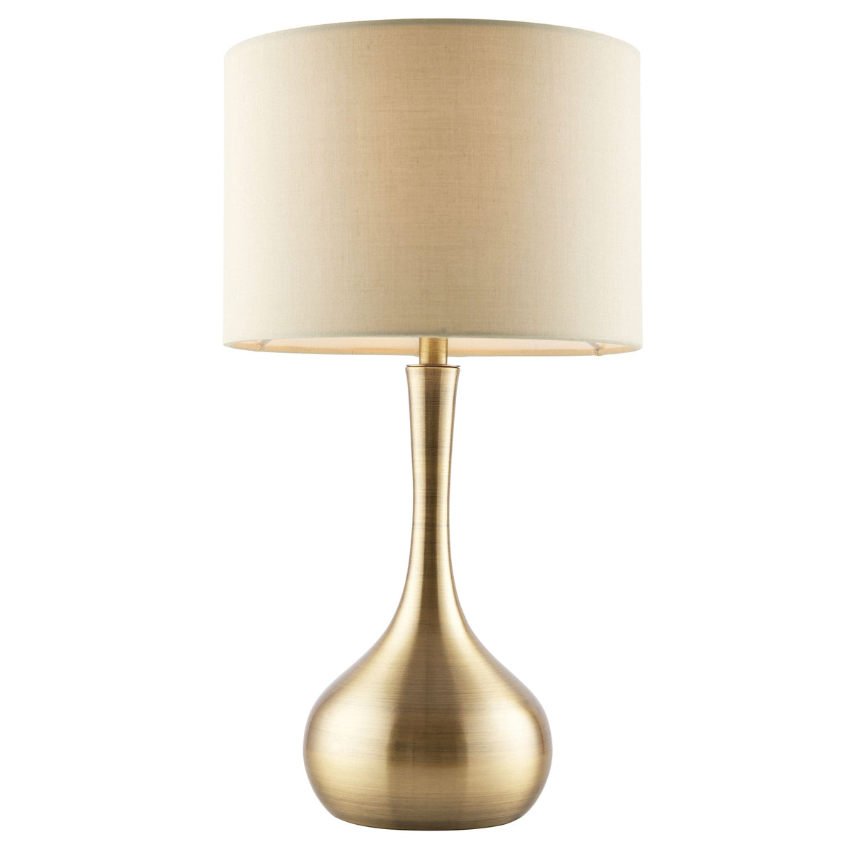 Esher Table Lamp Brass & Taupe.