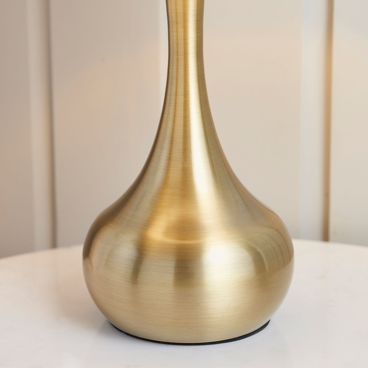 Esher Table Lamp Brass & Taupe.