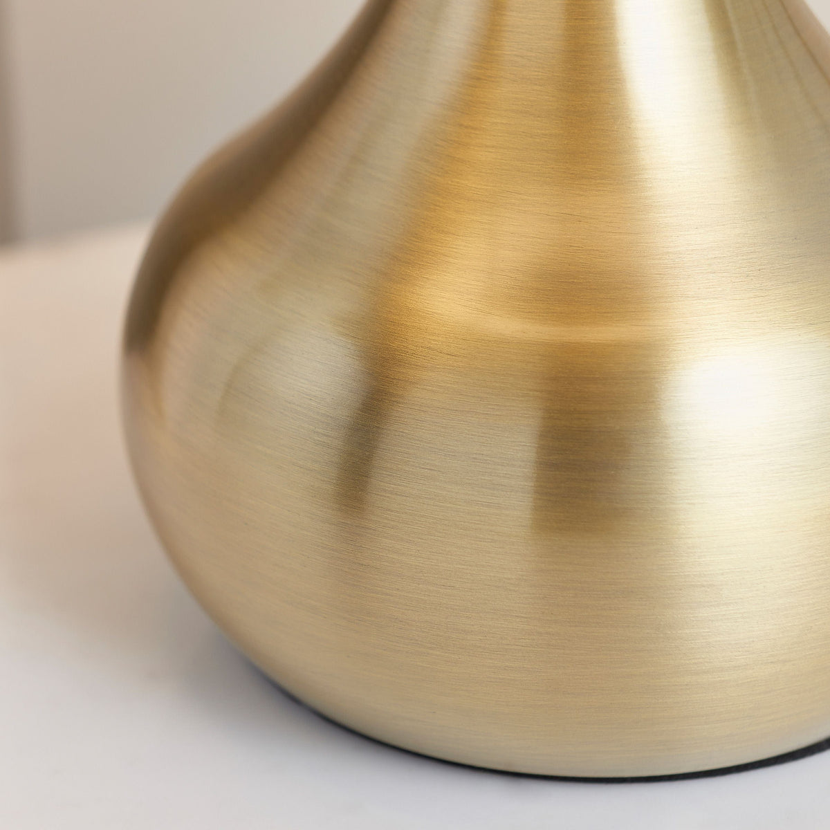 Esher Table Lamp Brass & Taupe.