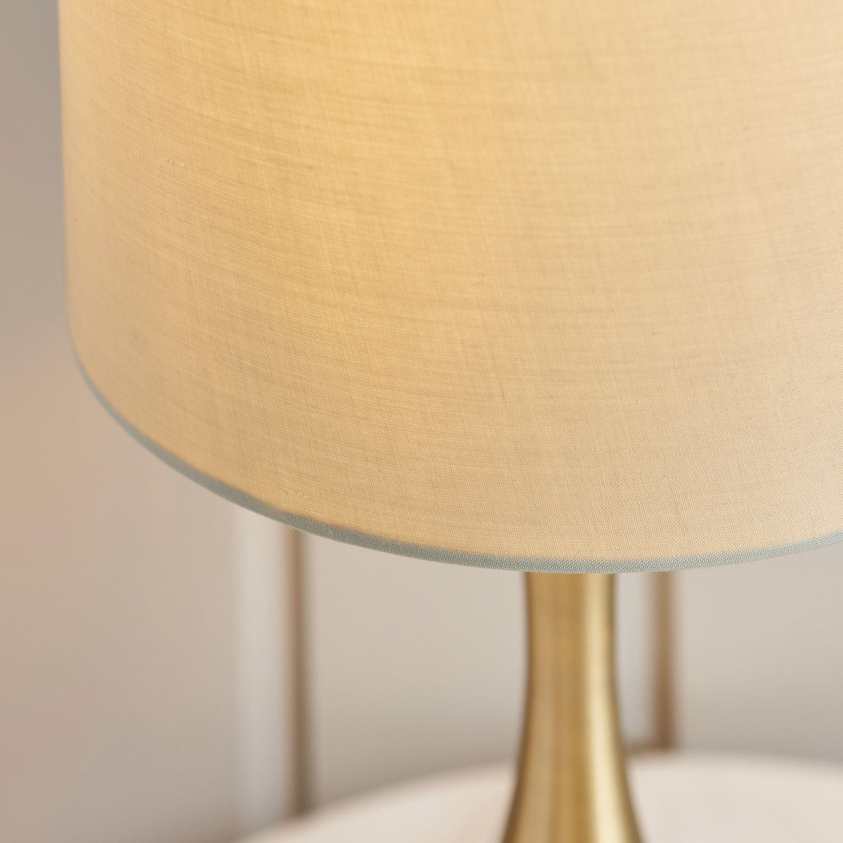 Esher Table Lamp Brass & Taupe.
