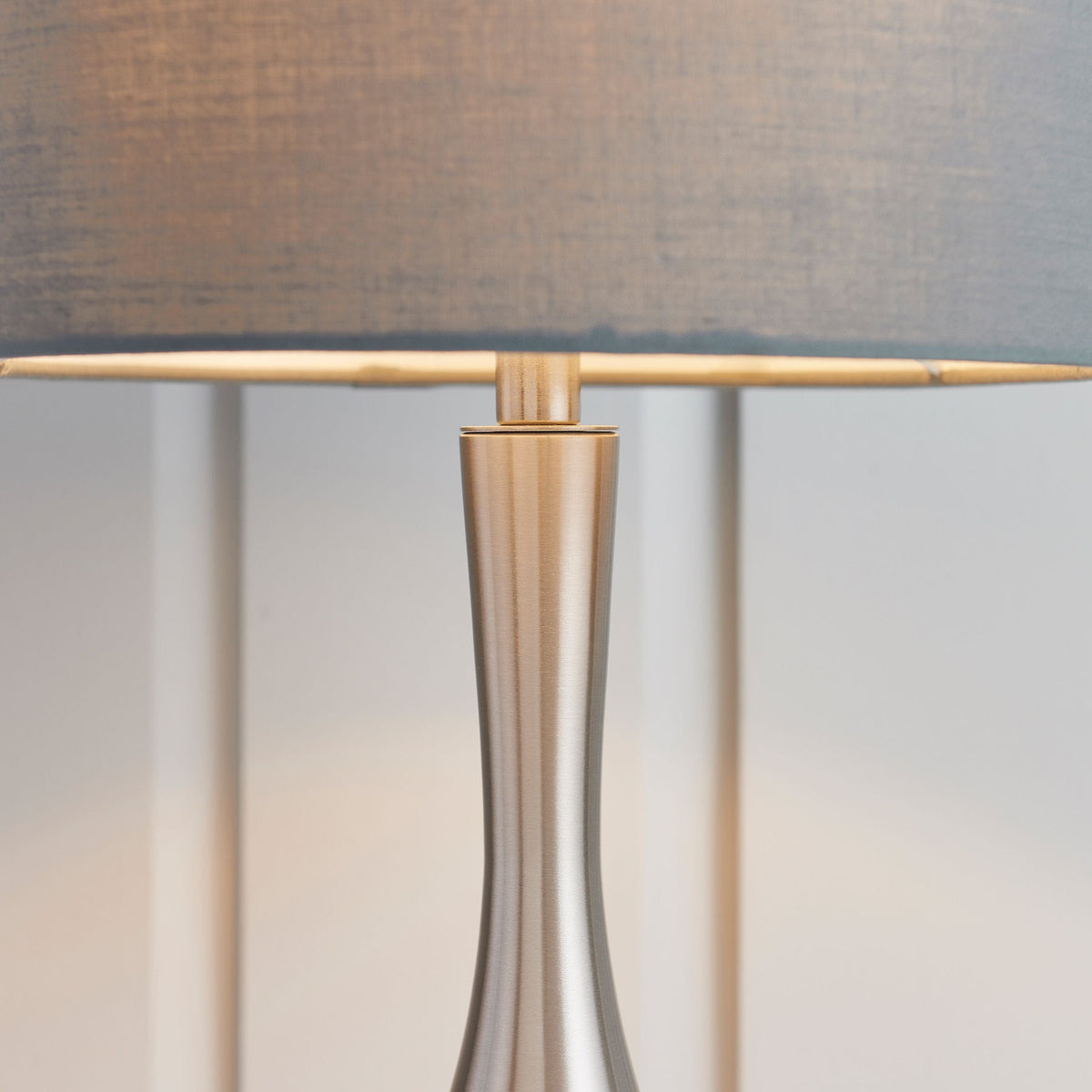 Esher Table Lamp Nickel & Dark Grey.
