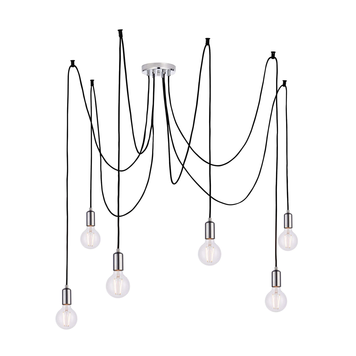 Bodhi Lighting Gwennap 6 Cluster Pendant Light Chrome House of Isabella UK