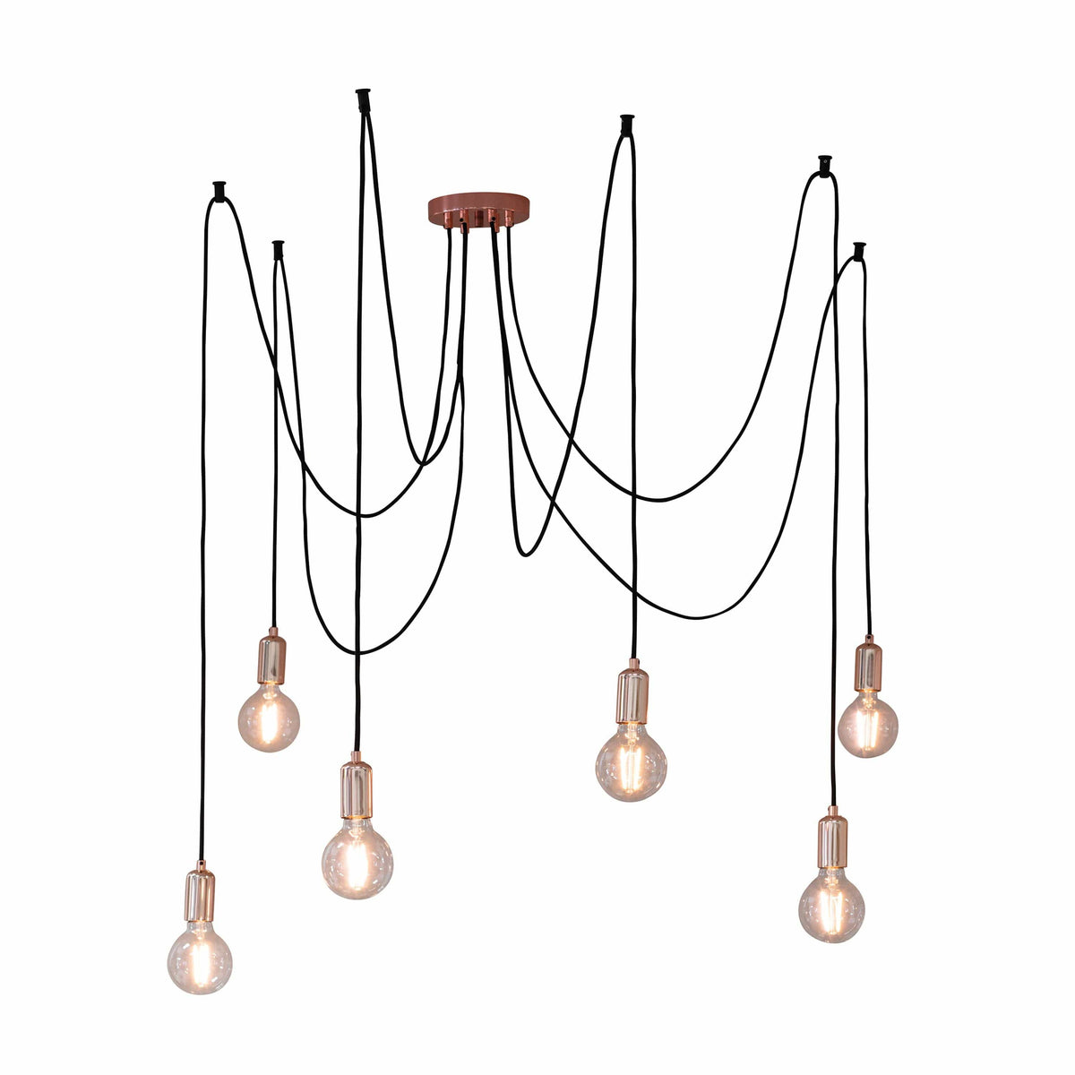 Gwennap 6 Cluster Pendant Light Copper.