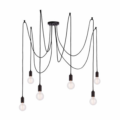 Bodhi Lighting Gwennap 6 Cluster Pendant Light Matt Black House of Isabella UK