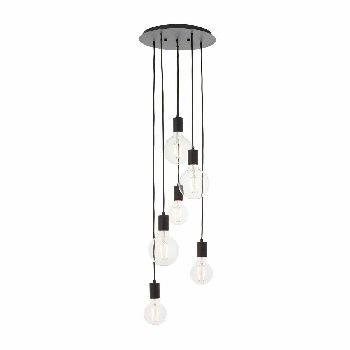 Gwennap 6 Pendant Light Matt Black.