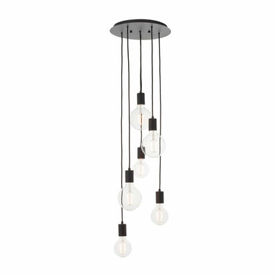 Bodhi Lighting Gwennap 6 Pendant Light Matt Black House of Isabella UK