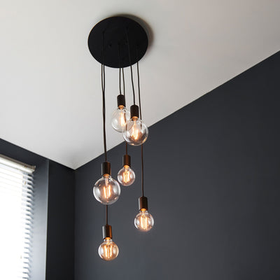 Bodhi Lighting Gwennap 6 Pendant Light Matt Black House of Isabella UK