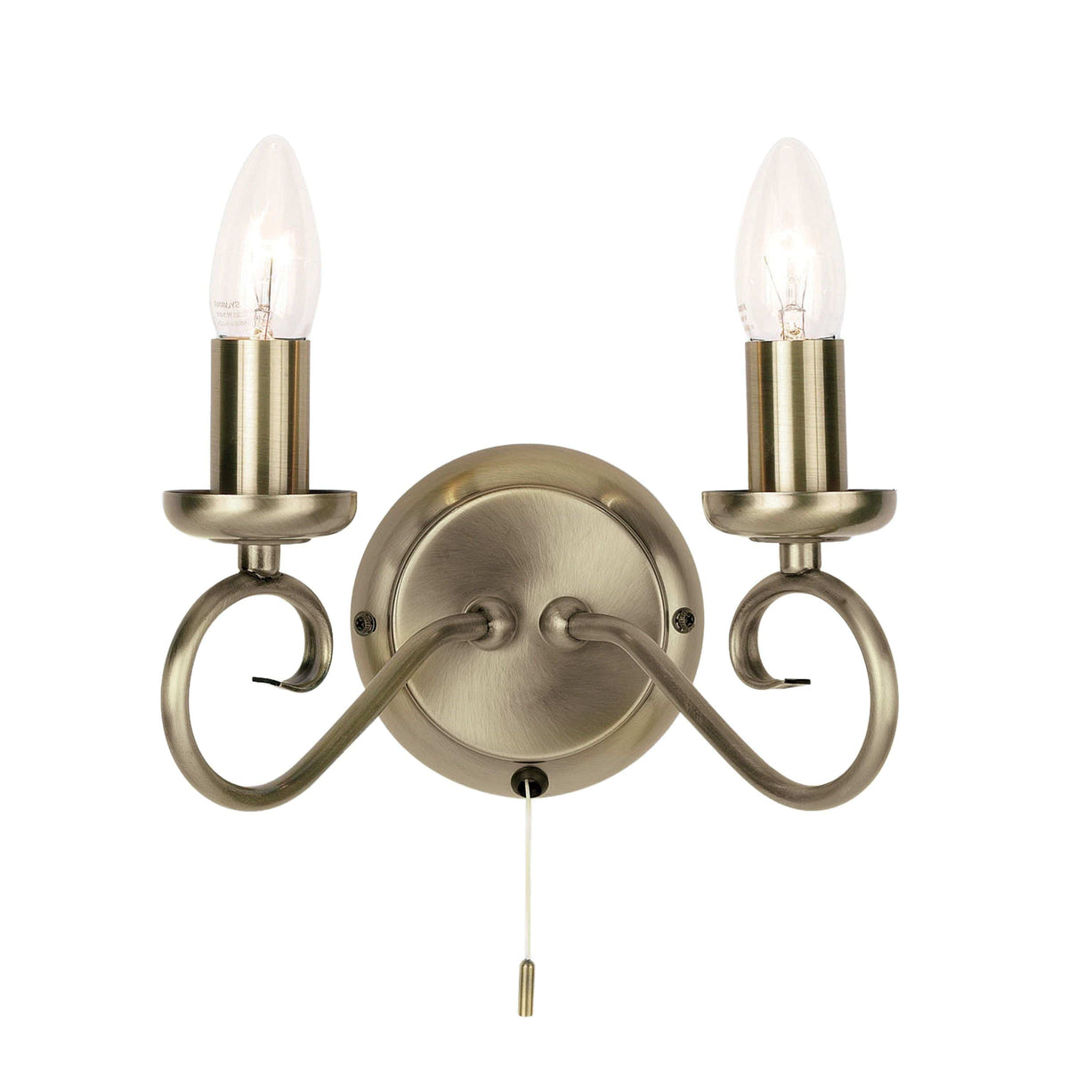 Hatherleigh 2 Wall Light Antique Brass.