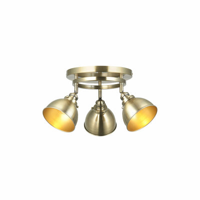 Bodhi Lighting Hoggeston 3 Round Ceiling Light Brass House of Isabella UK