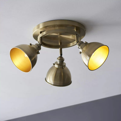 Bodhi Lighting Hoggeston 3 Round Ceiling Light Brass House of Isabella UK