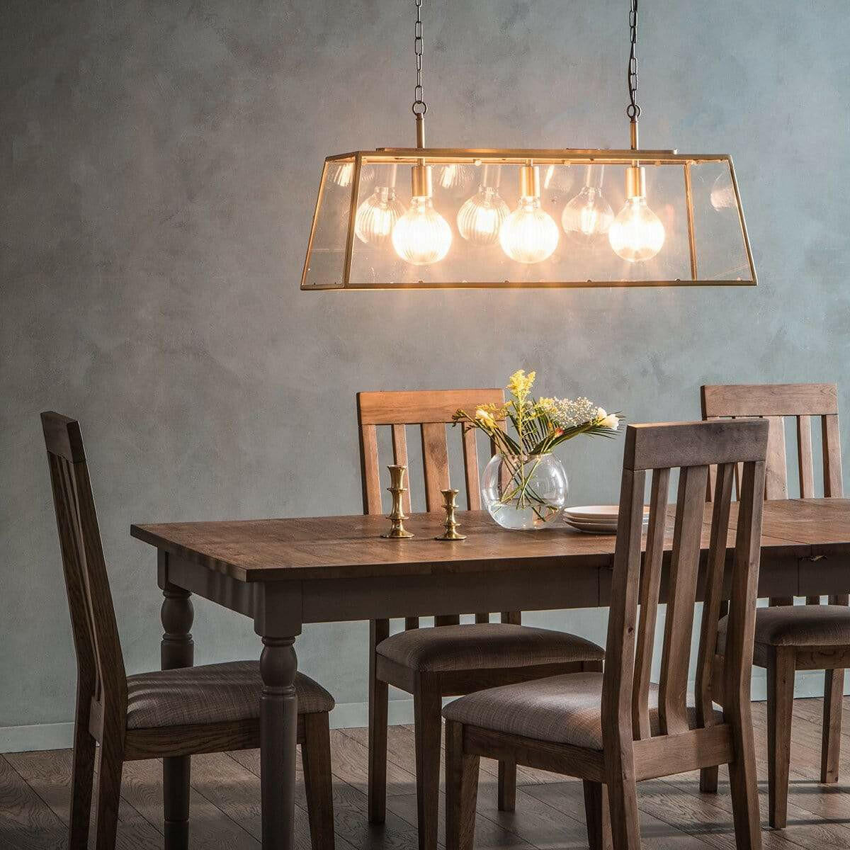 Clanville 3 Pendant Light Antique Brass.