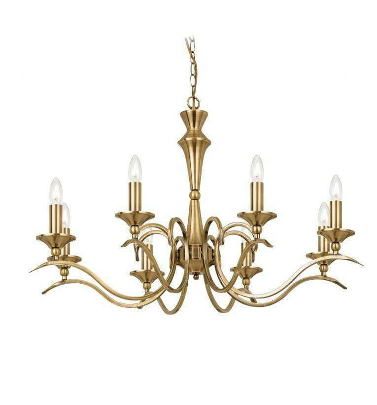 Cotts 8 Pendant Light Antique Brass.