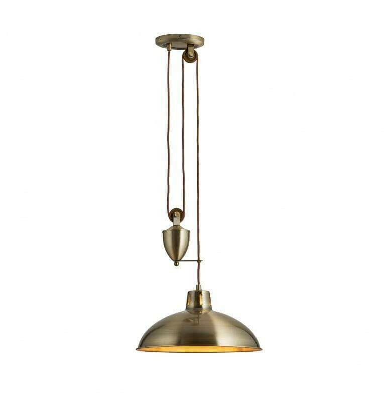Fairfield Pendant Light Antique Brass.